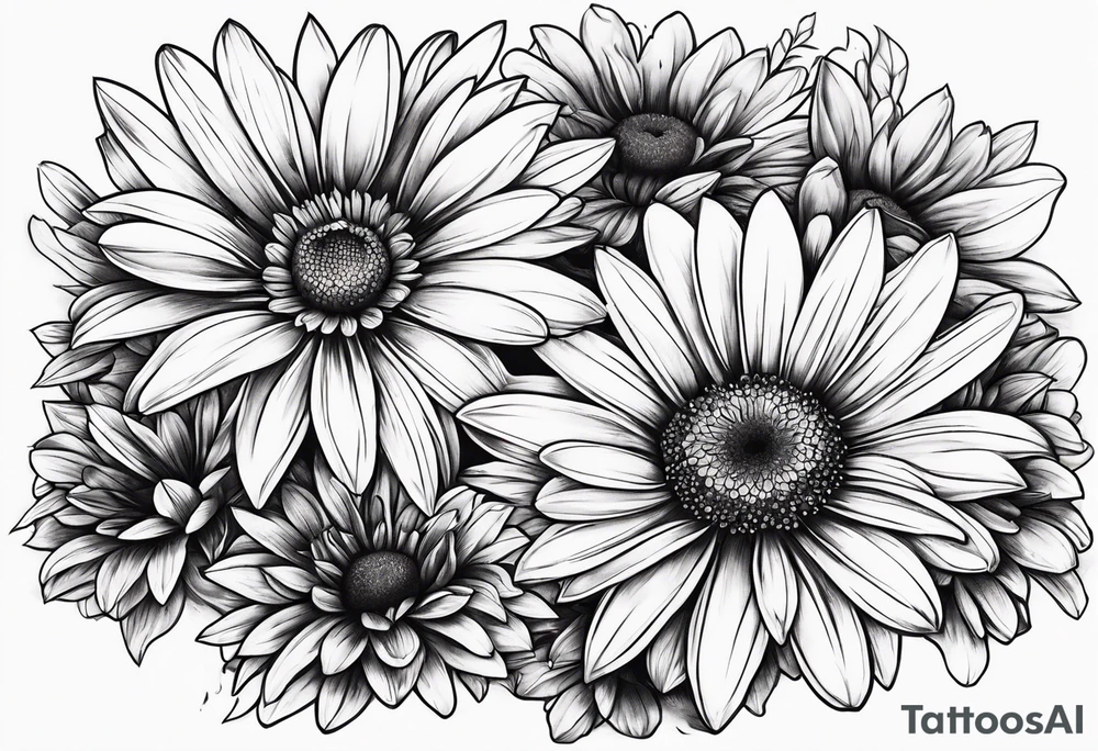 Bloody daisy flowers tattoo idea