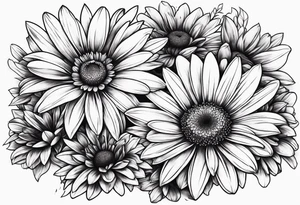 Bloody daisy flowers tattoo idea