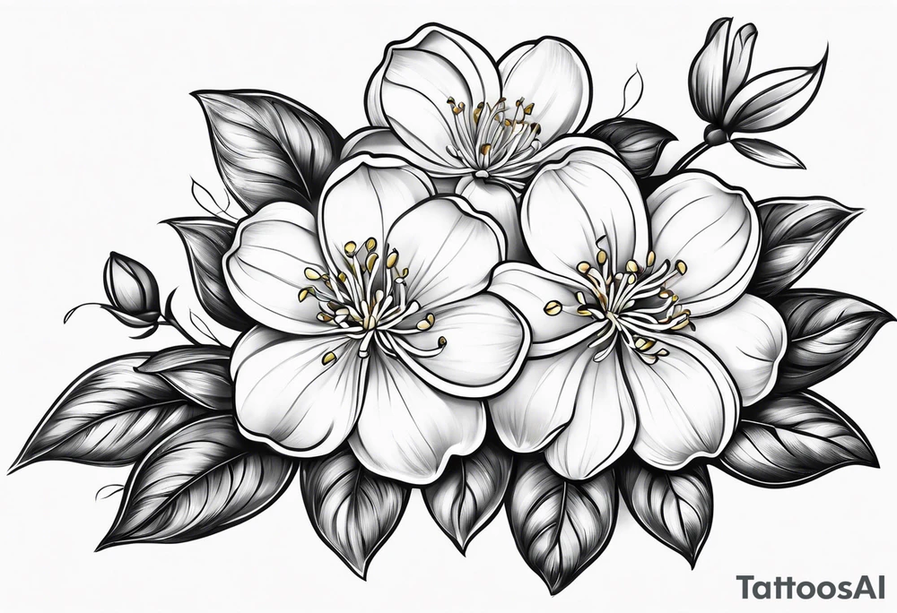 Jasmine flower mini for girls tattoo idea