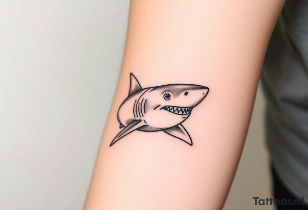 powerful  small shark moving forward tattoo tattoo idea