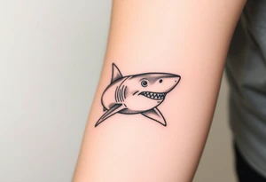 powerful  small shark moving forward tattoo tattoo idea