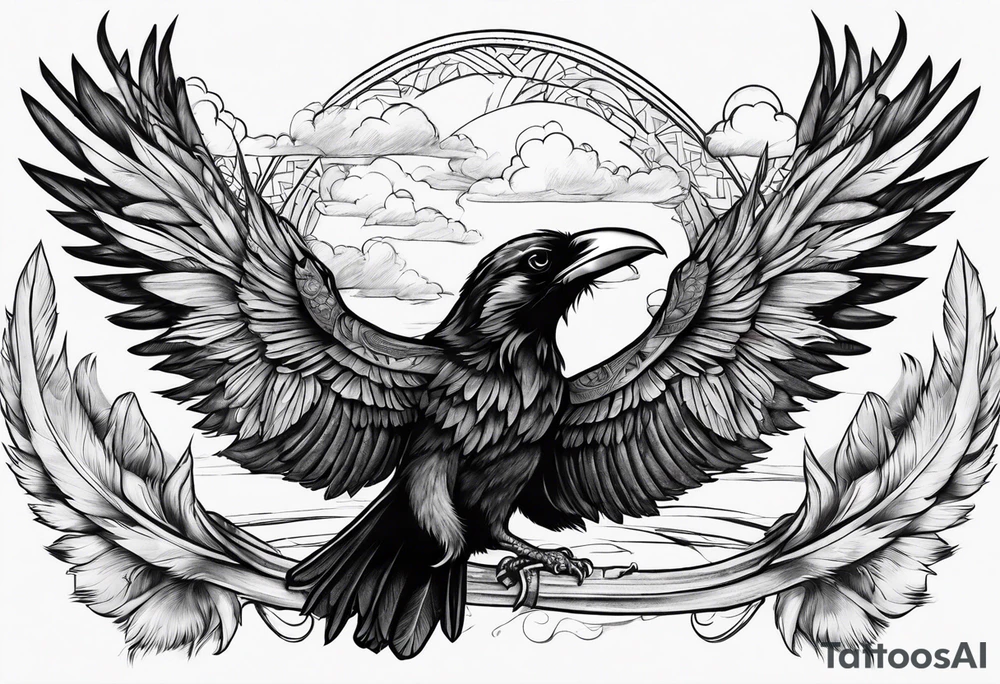 addiction recovery ravens roman egyptian
feathers clouds tattoo idea