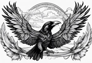 addiction recovery ravens roman egyptian
feathers clouds tattoo idea