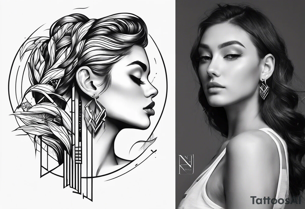 a tattoo below the ear written "N&E" tattoo idea