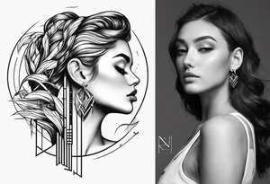 a tattoo below the ear written "N&E" tattoo idea