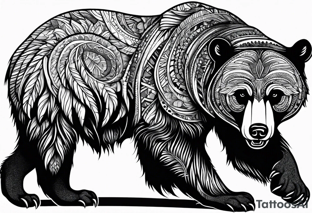 Angry Black Bear tattoo idea