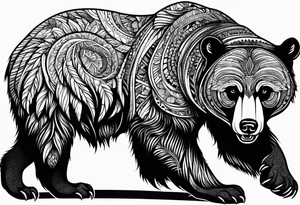 Angry Black Bear tattoo idea