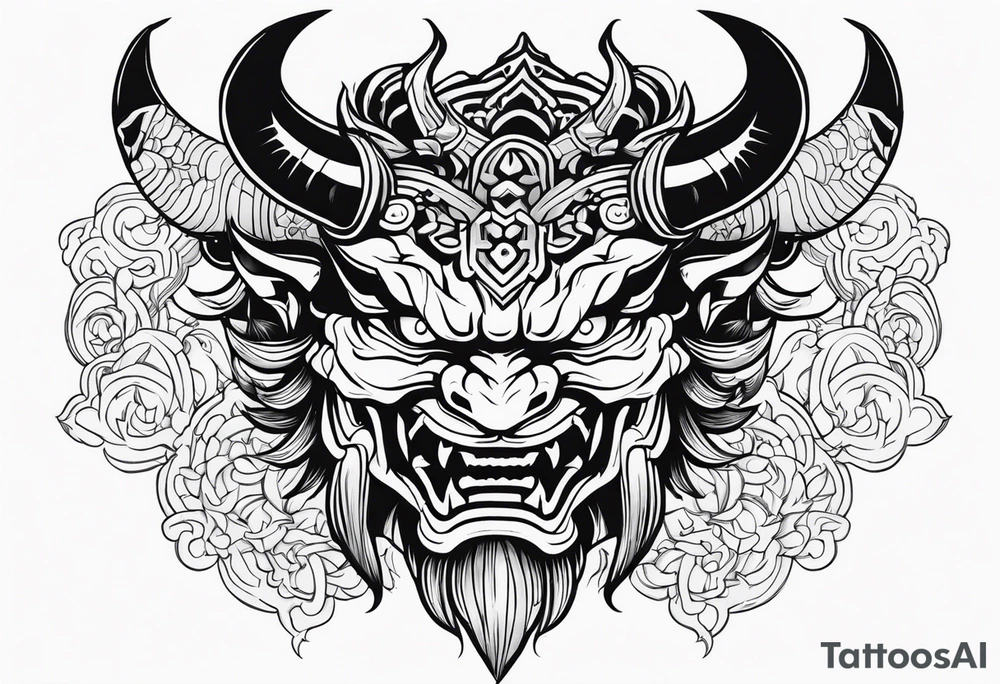 Oni tattoo stencil tattoo idea