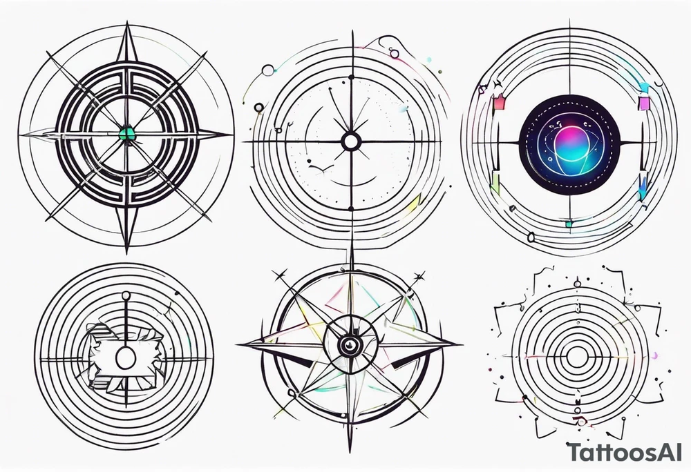 electromagnetic, diffraction phenomena, physics tattoo idea