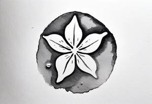 sand dollar 
watercolor
light gray
you can see the dove shell peaking out.

draw sand around it like it's washed up on the beach.
the tattoo will go on the underside of my wrist. tattoo idea