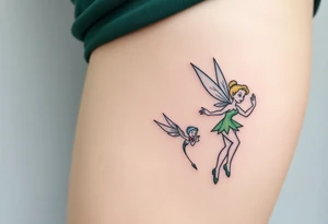 Peter pan, Wendy, Tinker Bell and Winter Tinker bell tattoo idea