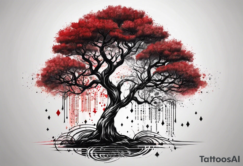 Red-black tree with binary code tattoo idea