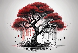 Red-black tree with binary code tattoo idea