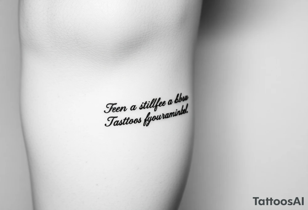 Leg tattoo down quote going down side of leg from thigh to ankle tattoo idea