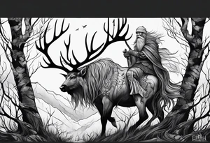 Leshy with birch bark tattoo idea
