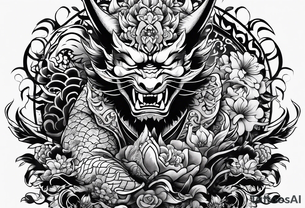 yakuza tattoo demon tattoo idea