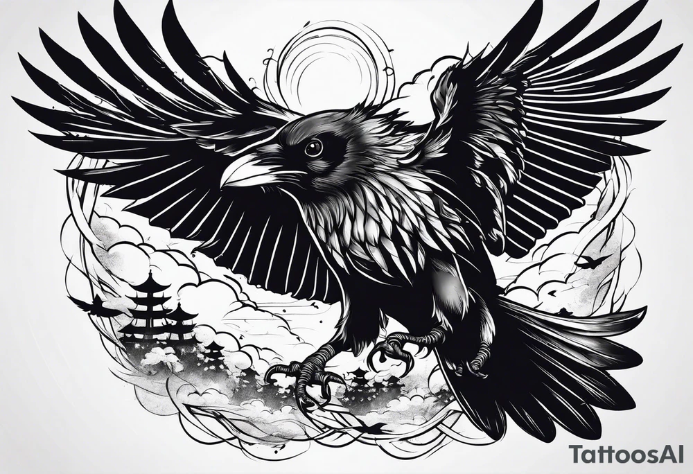 flying crows tattoo idea