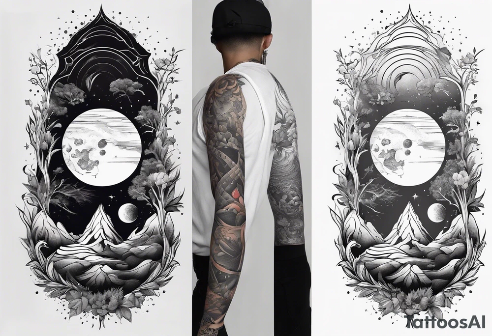straight line, space, nature, long shaped tattoo idea