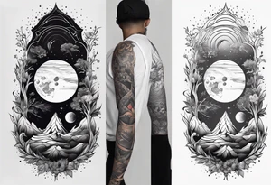 straight line, space, nature, long shaped tattoo idea