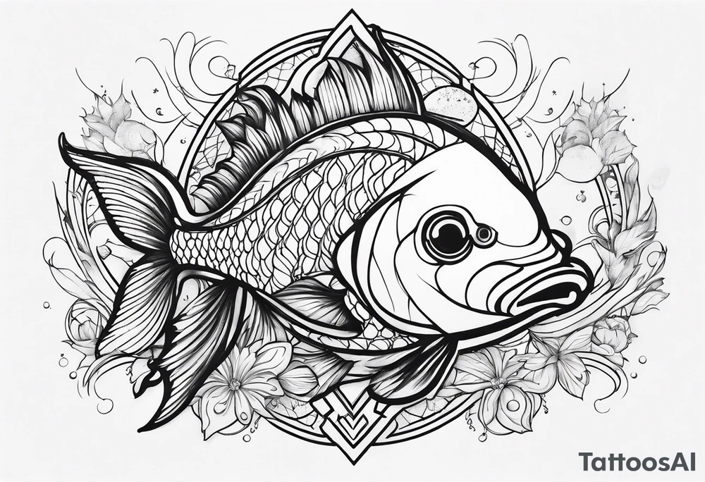 Pisces zodiac sign tattoo idea