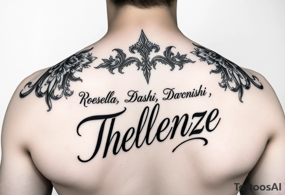 Combine the names rosela dashi and thellenze for a tattoo tattoo idea
