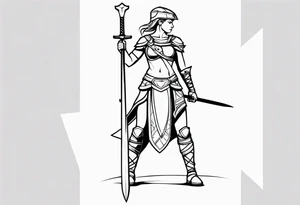 Female gladiator full body tattoo idea