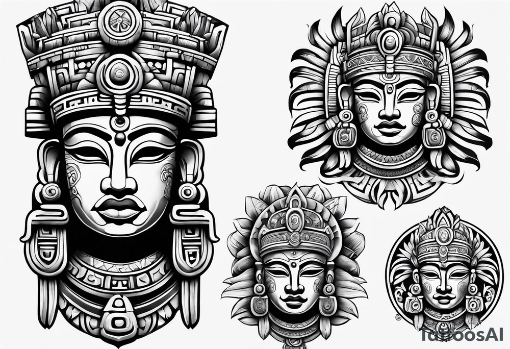 Mayan sculpture tattoo idea