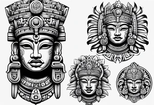 Mayan sculpture tattoo idea