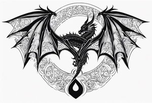 Figure 8 dragon wings spread tattoo idea