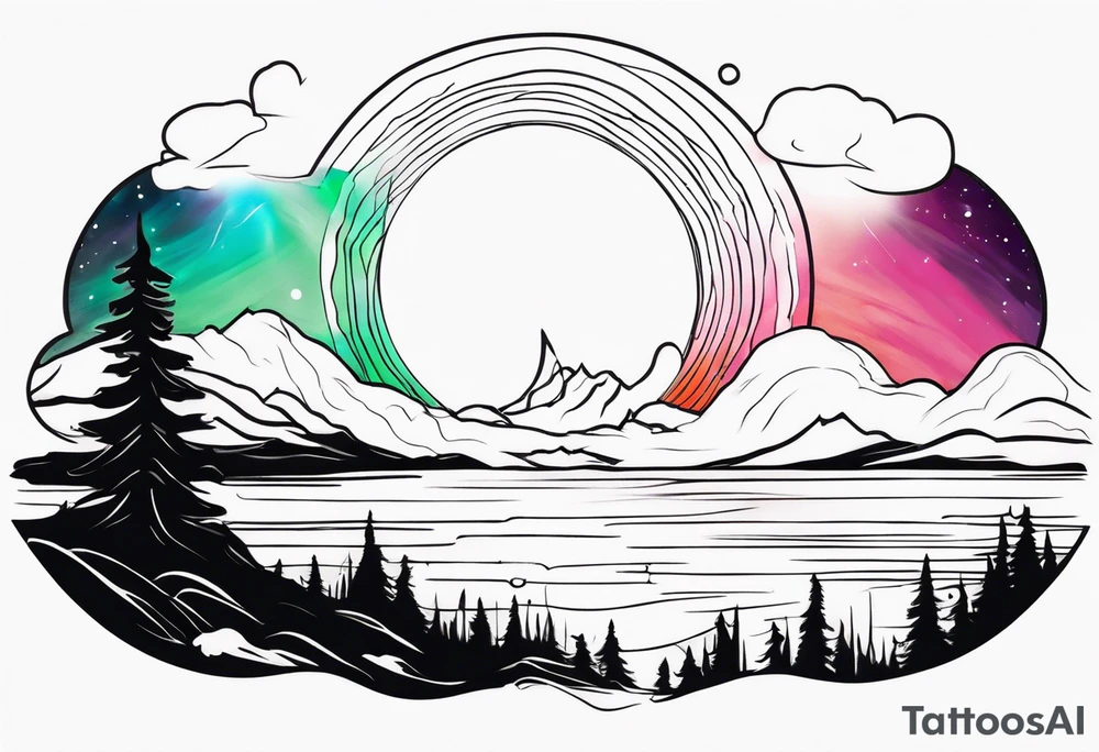 Northern lights with pennywise tattoo idea