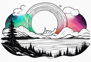 Northern lights with pennywise tattoo idea