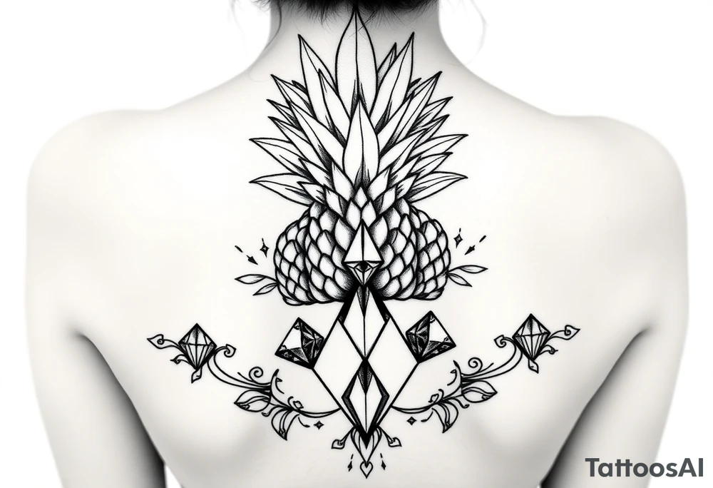 pineapple crowns diamonds vagina tattoo idea