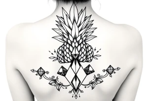 pineapple crowns diamonds vagina tattoo idea
