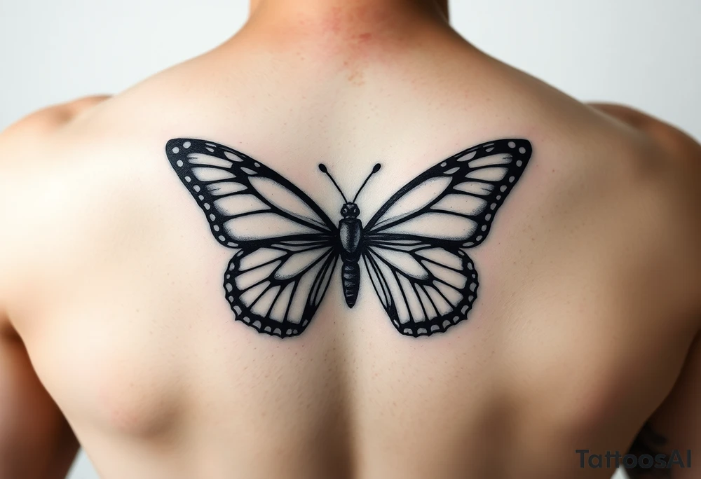 Half butterfly tattoo idea
