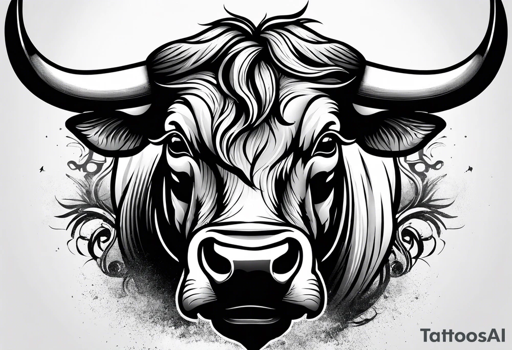 Aggressive bull running tattoo idea