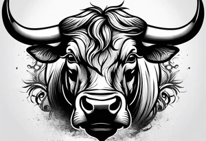 Aggressive bull running tattoo idea