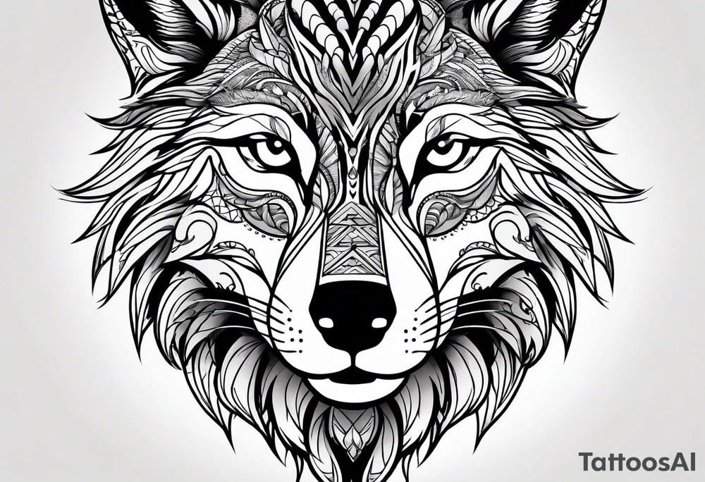 Wolf head tattoo idea