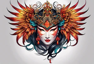 phoenix mask tattoo idea