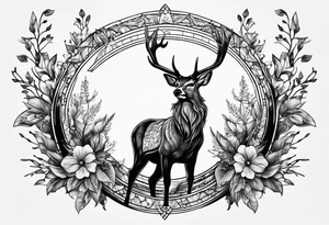 Recurve bow and arrow, deer tattoo idea