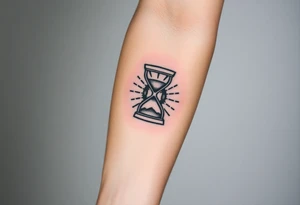 live with what you have and enjoy it to the fullest, hourglass, sun shines down tattoo idea