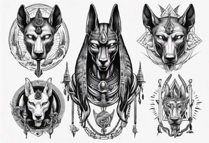 Anubis with snakes tattoo idea