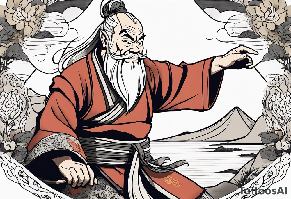 Uncle Iroh from avatar the last aibender in a powerfull way tattoo idea