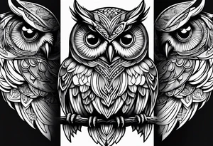mythical owl tattoo idea