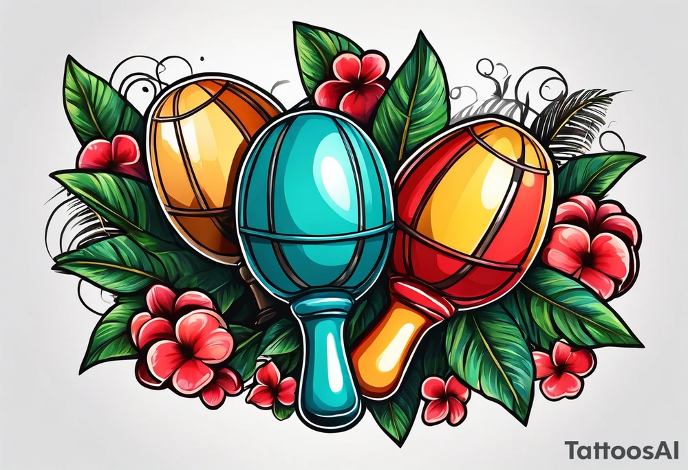 Swinging maracas with rum tattoo idea