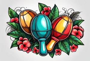 Swinging maracas with rum tattoo idea