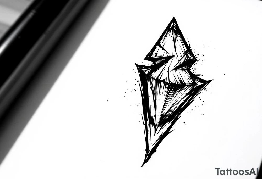 a simple arrow look down tattoo idea