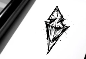 a simple arrow look down tattoo idea