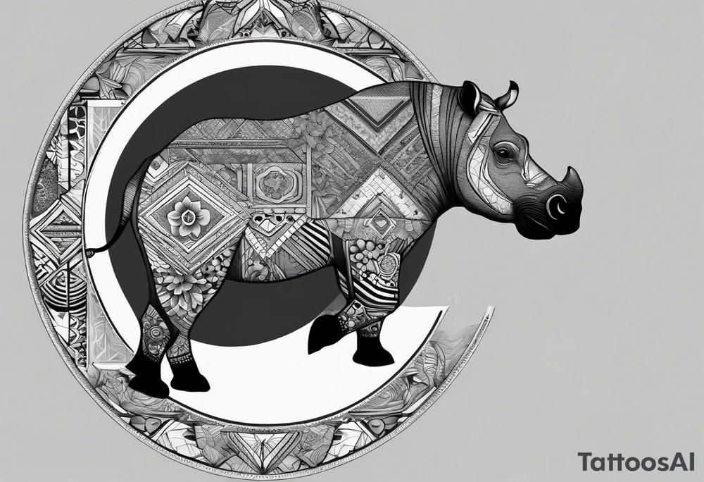 Very asymmetrical, +geometric pattern, with realistic full moon, with hippo,+tribal, +geometric, +inkart , +blackwork, +grey scale, + sketch
with wintersweet flower bud, +inkart touch, +for men, detailed , combined favourite , tattoo idea