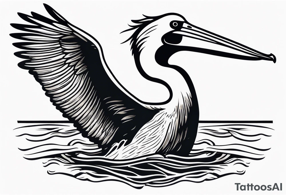 pelican +diving +water tattoo idea