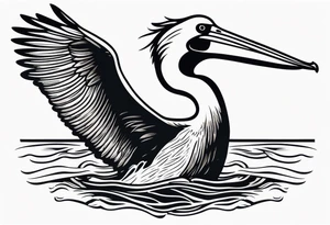 pelican +diving +water tattoo idea